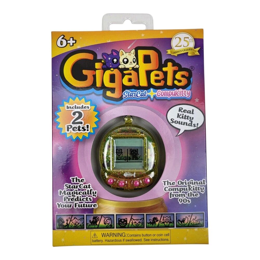 GigaPets 25th Anniversary 2 in 1 Star Cat & Compu Kitty Interactive Virtual Pet